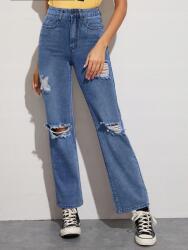 Shein XC44207 Shein Egyenes Szárú Farmer Nadrág Magas Szakadásállósággal Xs