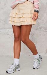 Prettylittlething Bézs Klasszikus Fodros Farmerszoknya Prettylittlething 44