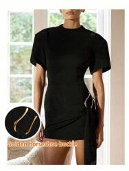 Shein fekete ruha, arany díszítéssel, Size 40