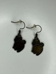 Cicás báj - bronz hatású fém fülbevaló (JJF59)