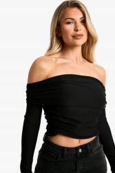 Boohoo CC14304 Boohoo Blúz Bardot Nyitott Vállú Hosszú Ujjú (37) XL