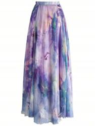 Shein Színes Elasztikus Derékpántos Maxi Szoknya Casual 36 S __s