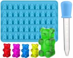  Gumicukor Forma praliné kis Mackó Forma 50db Pipetta torta dekoráció (FOREMKA NA ŻELKI MISIE KOSTKI LODU)