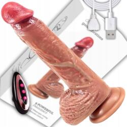 Boss Series Női Vibrátor Előtolásos Távirányítóval Dildó Tapadókoronggal Fűthető 22CM (WIBRATOR DAMSKI z pilotem POSUWISTY DILDO)