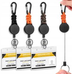  3x Wysuwany Brelok Z Kieszeniami Na Identyfikatory KarabińCzykiem Na Klucze (3x LINKA ZWIJANA RETRAKTOR SMYCZ BRELOK)