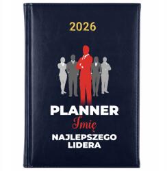 FunnyCase Könyvnaptár 2026 A Legjobb Vezető Tervezője *név* Sötétkék Minták (Granat PLANNER NAJLEPSZEGO LIDERA *IMIĘ*)