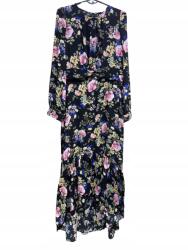 Boohoo ZC65205 Boohoo Maxi Ruha Virágmintás Hosszú Ujjú Boho (40) 44