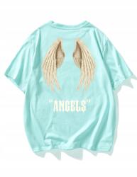 Shein Póló Kék Nyomtatott Casual L__M