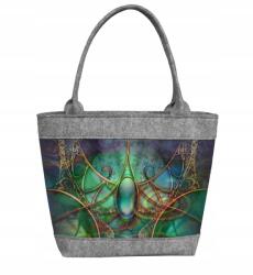 Bertoni Közepes méretű városi kézitáska filcből Polo Smaragd modell (5908214782260)