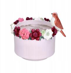 123Obrusy Dekorációs kaspó virágokkal Rózsaszín dekoratív 24cm