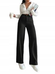 Shein Fekete Egyenes Szárú Magas Szárú Farmernadrág Casual 36 S__s