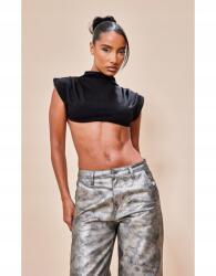 Prettylittlething Fekete Rövid Felső (34) (563617)
