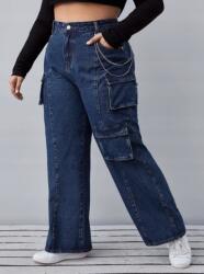 Shein Kék Egyenes Szárú Női Nadrág 44 XXL Eea