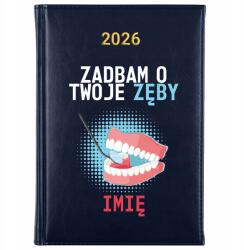FunnyCase Könyvnaptár 2026 Gondoskodom A Fogaidról Sötétkék Tervező Ajándék Minták (Kalendarz Granatowy DBAM O TWOJE ZĘBY)