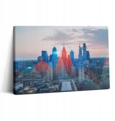 Wallfluent Fotó Vászonkép Canvas Vállon Nappaliba Felhőkarcolók Philadelphiában 30x20 cm (010030010150000075964)