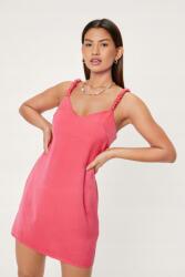 Nasty Gal Szatén Ruha, rózsaszín, Size 40, mini, vállpántos