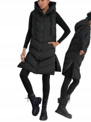 Shein Pihe-puha Mellény Fekete Hosszú Kapucnis Ujjatlan 42 XL__XL