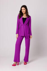 Makover Női Ágytakaró Blézer Laza Hosszú Megkötős Lila 44 XXL