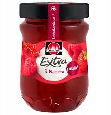 Schwartau Extra 3 Beeren 340g Eper/Málna/Ribizli Vegán vörös De (5018860840112)