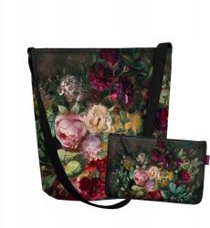 Bertoni szett Funky válltáska filc kozmetikai táskával nyomott mintával Csokor (Z FUNKY ANTR. + POCKET BUKIET)