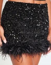 Prettylittlething Fekete Flitteres Miniszoknya Közepes Állapotú Prettylittlething 38