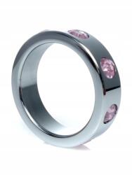 Boss Series Ring-Metal Cock Ring with Rose Diamonds Large (5903661803544)
