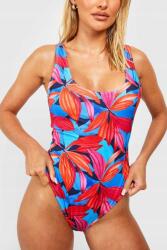 Boohoo KC41315 Boohoo Trópusi Mintás Fürdőruha Vállpánttal (33) L