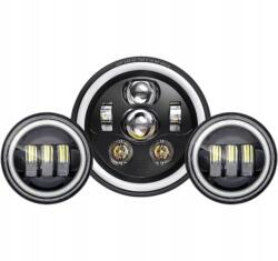  Skuntuguang Led fényszóró Harley Davidson 7'' H4 csatlakozó 2 ködlámpa