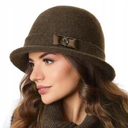 Pawonex Marisol női sapka, barna ékszer csattal (2471)