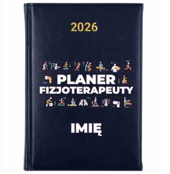 FunnyCase Könyvnaptár 2026 Gyógytornász Tervező Sötétkék Ajándék Minták (Kalendarz Granatowy PLANER FIZJOTERAPEUTY)