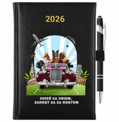  Naptár Fekete 2026 A5 Ajándék Vicces Nap Mint Nap Tolltartó (KALENDARZ DZIEŃ ZA DNIEM DŁUGOPIS)