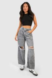 Boohoo WC26107 Farmer Nadrág Széles Magas Szakadásállóság Boohoo (29) XXL