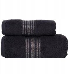 Markizeta Oskar pamut törölköző 50x90 fekete bordó, pezsgőszínű cérnával (MAR_82620)