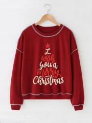 Shein LC83104 Shein Karácsonyi Női Pulóver Nyomott Mintával M