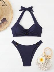 Shein Fürdőruha Kétrészes Bikini Garnat Csíkos Kötött 40 L__L