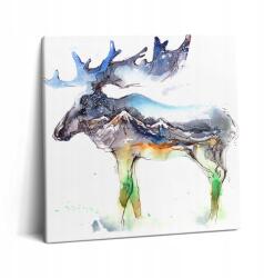Wallfluent Vászonkép Ökológiai Hálószobába Festett Szarvas Hegyi Tájjal (010030010270000074853)