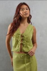 Warehouse Klasszikus Zöld Felső Megkötős Elöl Laza Sima Warehouse 34