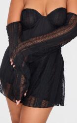 Prettylittlething CC37204 Fekete Plus Size Fűzős Overál Prettylittlething (11) 6XL