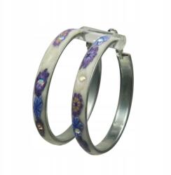  Fülbevaló kerek dekoratív színes virágokkal (0611-1064 SAH)