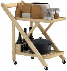 Homcom Konyhai kocsi munkalappal, 2 polccal, bortartó polc Gurulós Segédpolc (HOMCOM)