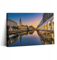 Wallfluent Vászonkép Canvas Nappaliba Kortárs Városháza Hamburgban Németország 30x20 (010030010150000075908)