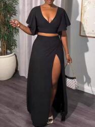 Shein Szoknya Fekete Egyenes Kivágású Maxi Casual 36 S__s