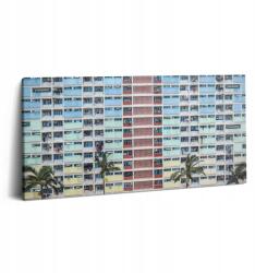 Wallfluent Vászonkép Gyönyörű Étkező Színes Hong Kong Épület 100x50 cm (010030010010000075406)