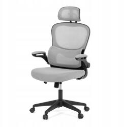 Autronic Irodai szék, szürke hálós, műanyag lábazat, kemény padlóra való görgők (8591957612641)