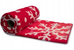 Orient Fashion Minky Plush Nyomtatott Hópehely piros alapon 1/2M (Minky_Plush_Druk śnieżynki_na_czerwonym 0,5)