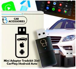 Tradebit Vezeték nélküli Mini Carlink 2in1 Tradebit adapter CarPlay Android Auto készülékhez (7657)