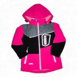  Kugo Outdoor gyerek szigetelt softshell kabát fekete-rózsaszín 140