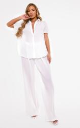 Prettylittlething DC52112 Fehér Fodros Nadrág Széles Prettylittlething (10) L