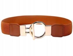EdiBazzar Öv Női ruha elasztikus barna gumi klasszikus arany csat (5905884060278)