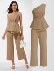 Shein IC03313 Shein Elegáns Barna Nadrág Magas Derékkal (39) S